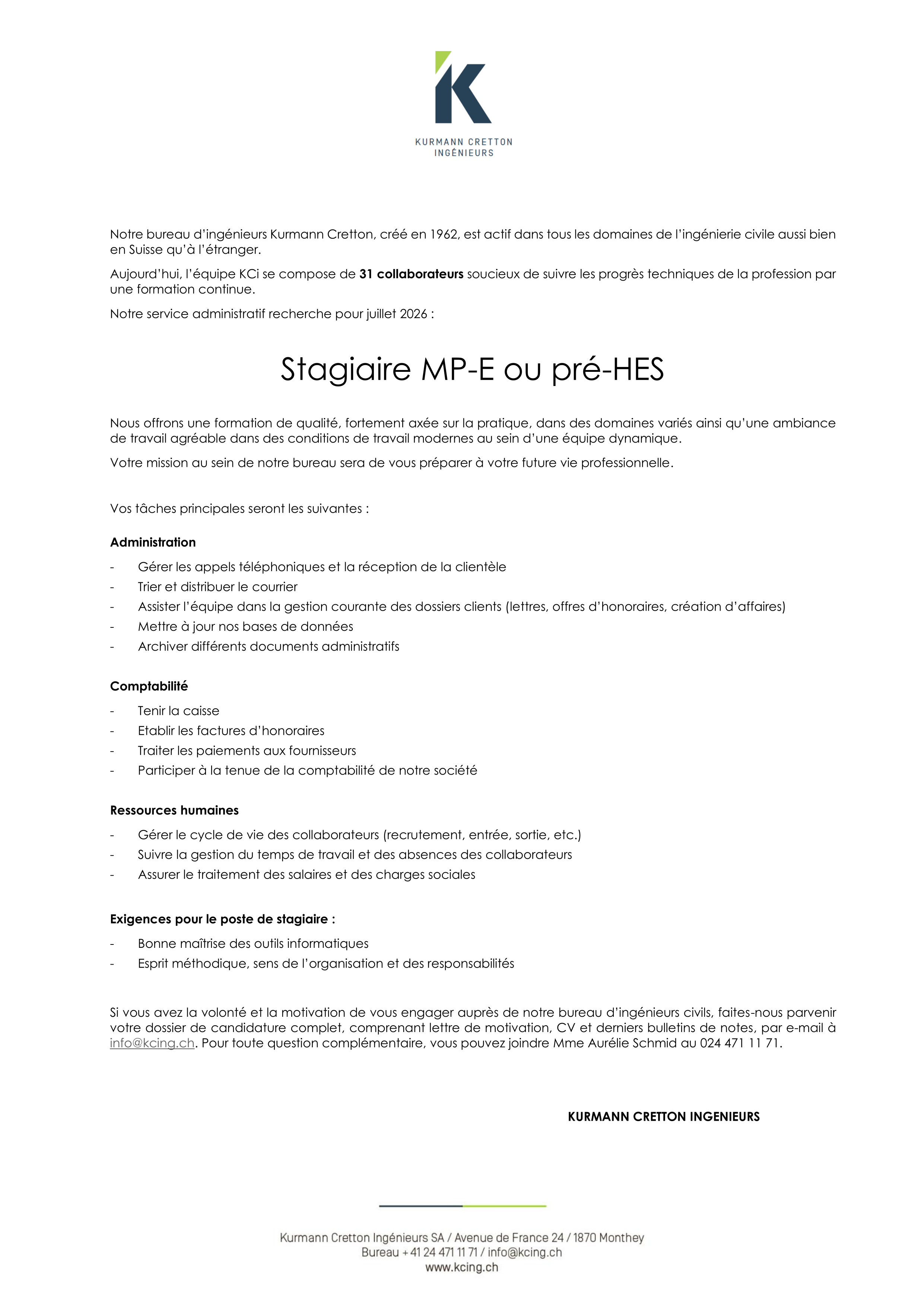 Annonce stagiaire MP-E - Pre-HES_2026